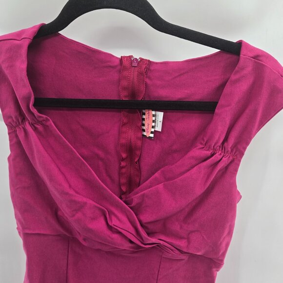 Pinup Couture Pink Erin Wiggle Rockabilly Midi Dress Large - Picture 2 of 7